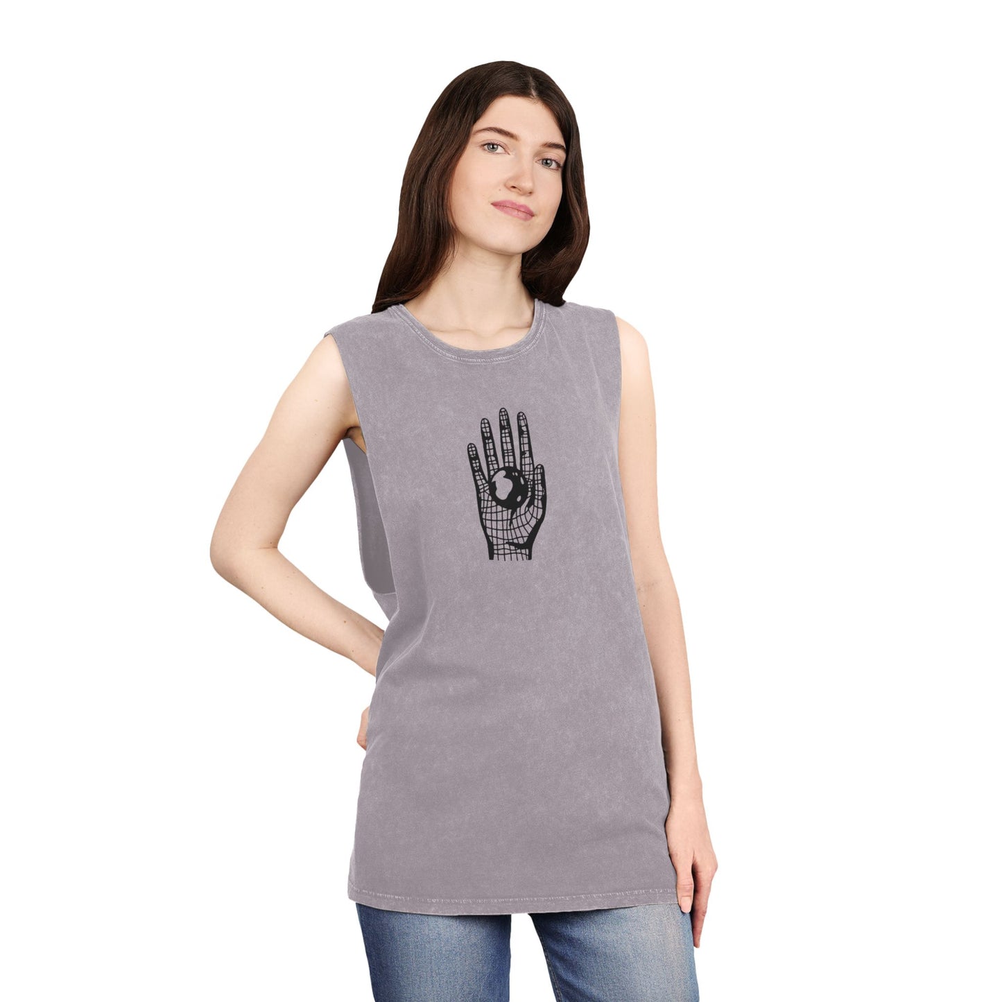 Different Culture - Tank Top - Stonewash Hand World Logo