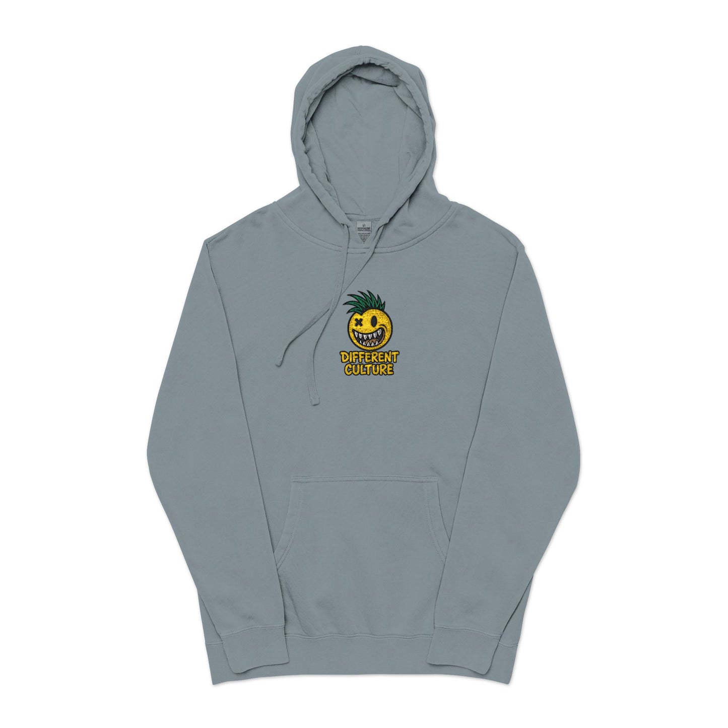 Different Culture - Hoodie - Pina Smiley Embroidered Pigment-Dyed