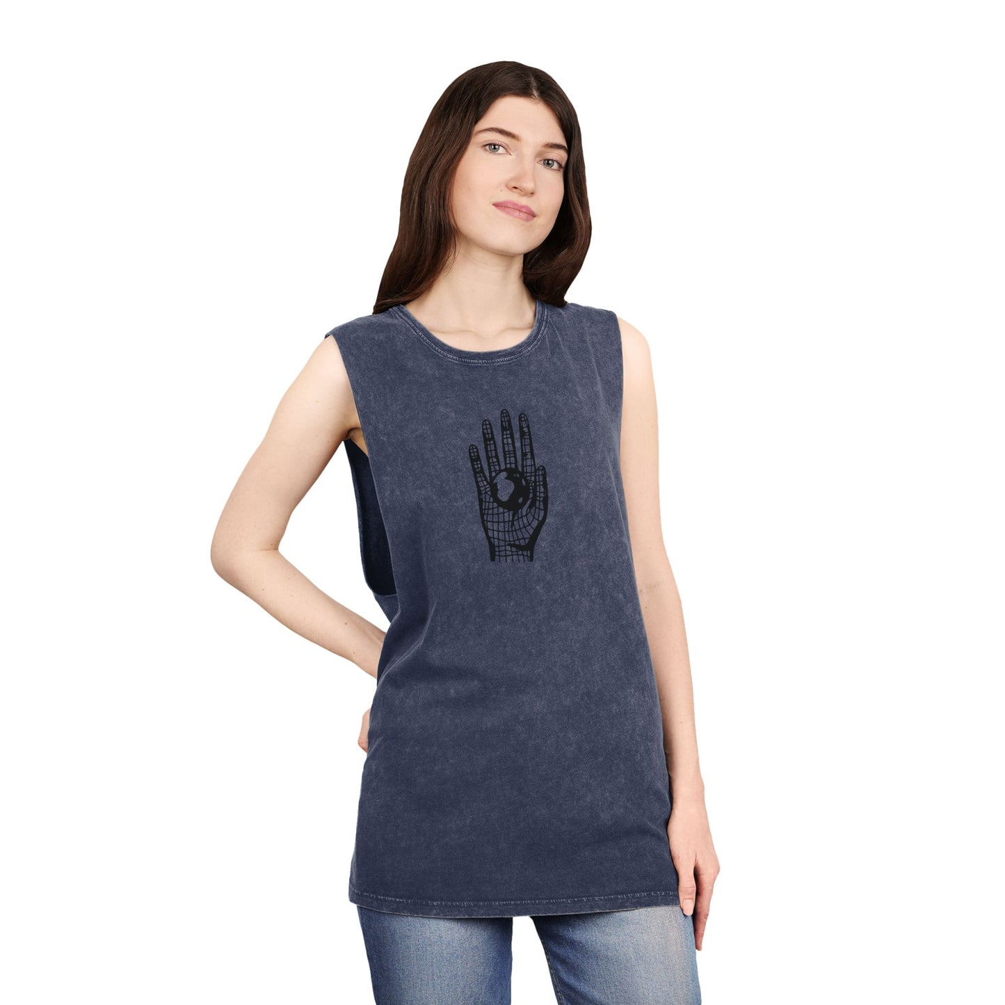 Different Culture - Tank Top - Stonewash Hand World Logo