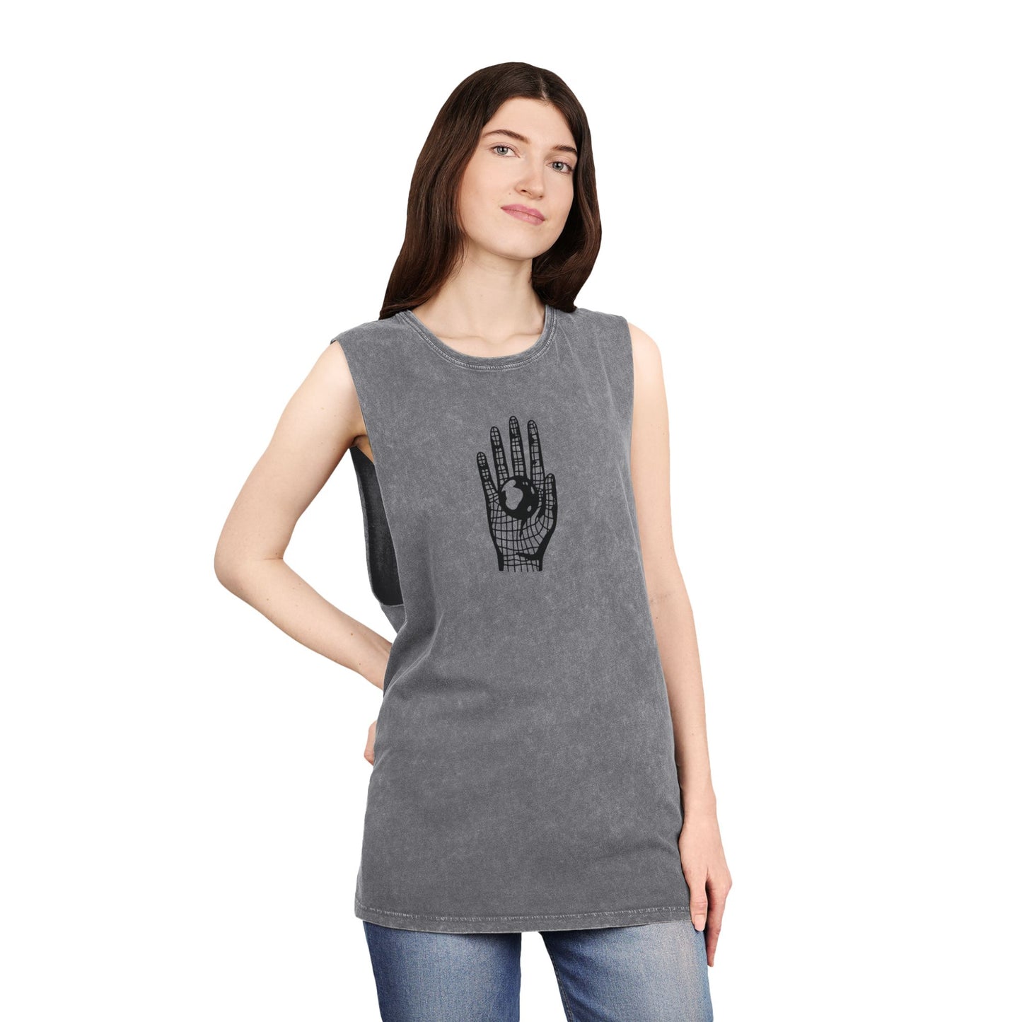 Different Culture - Tank Top - Stonewash Hand World Logo