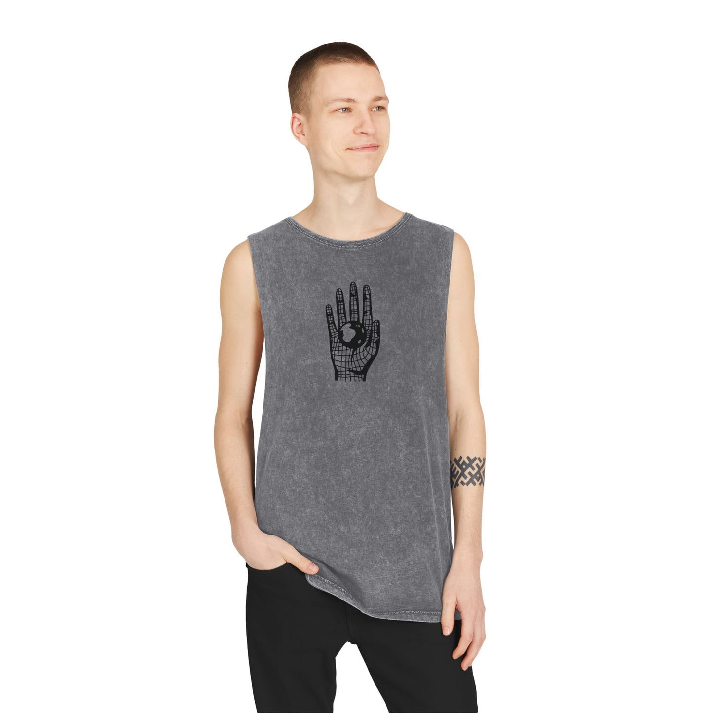 Different Culture - Tank Top - Stonewash Hand World Logo