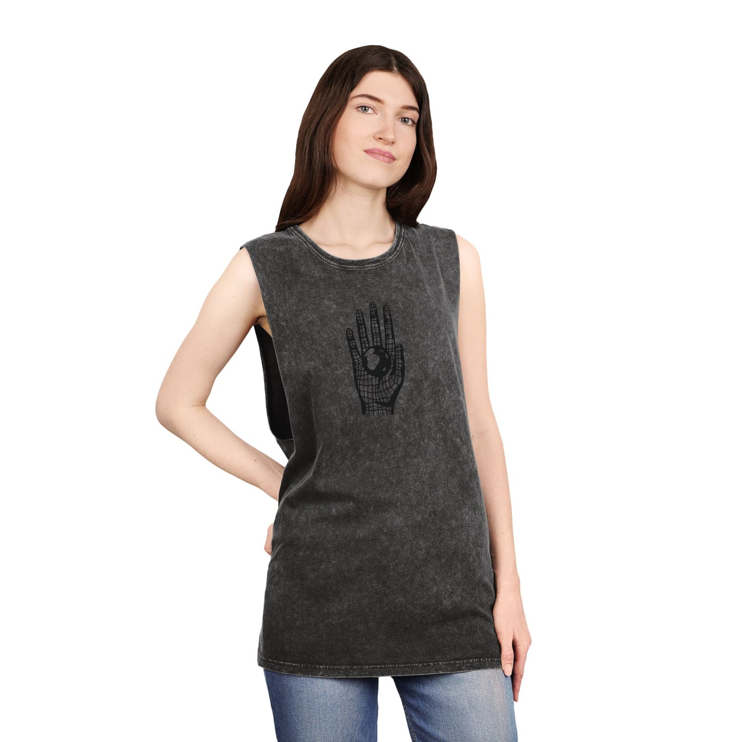Different Culture - Tank Top - Stonewash Hand World Logo
