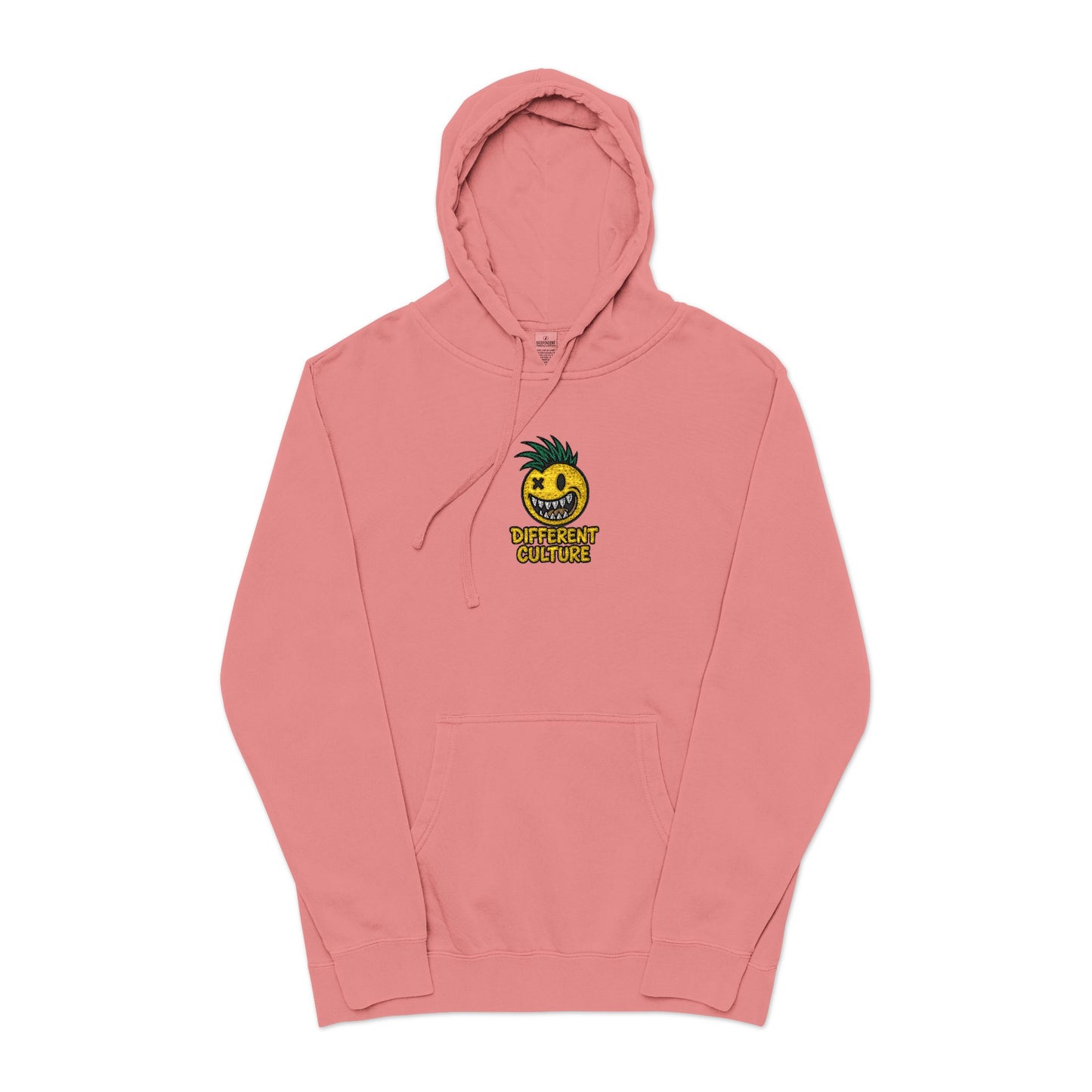 Different Culture - Hoodie - Pina Smiley Embroidered Pigment-Dyed