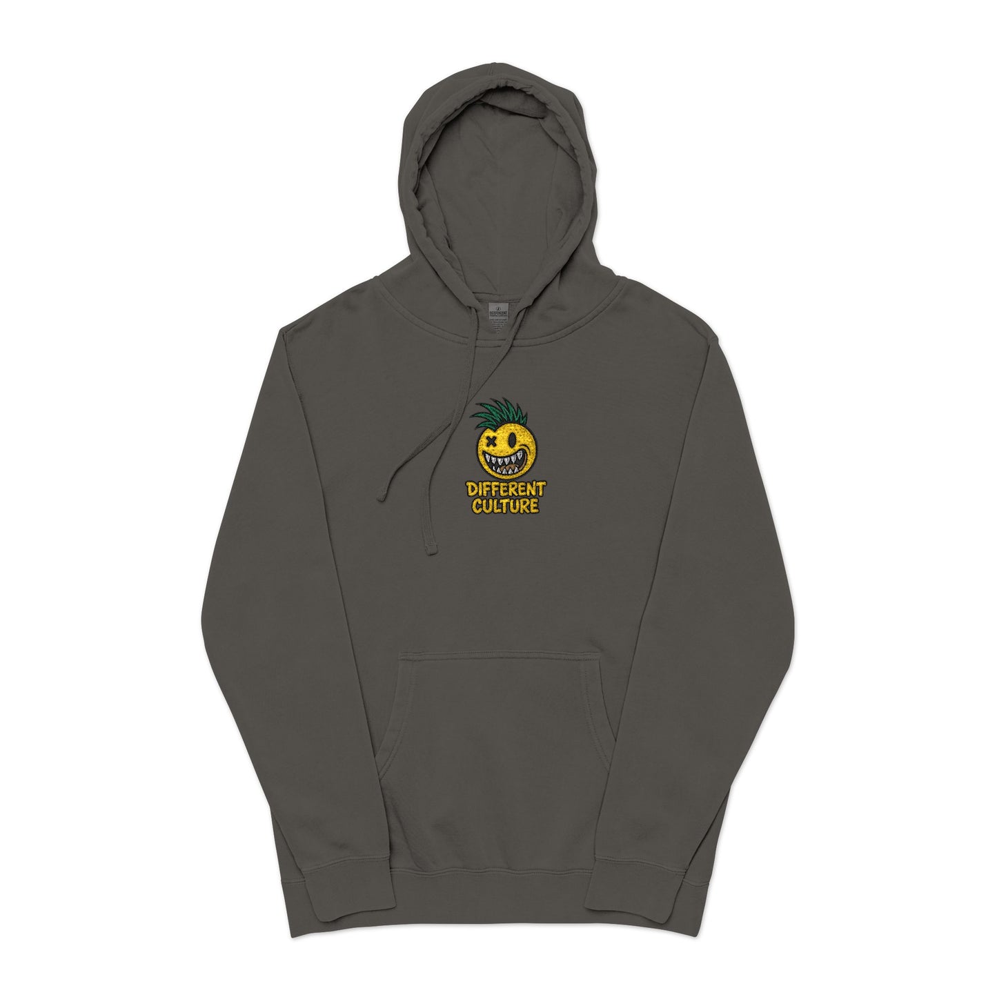 Different Culture - Hoodie - Pina Smiley Embroidered Pigment-Dyed