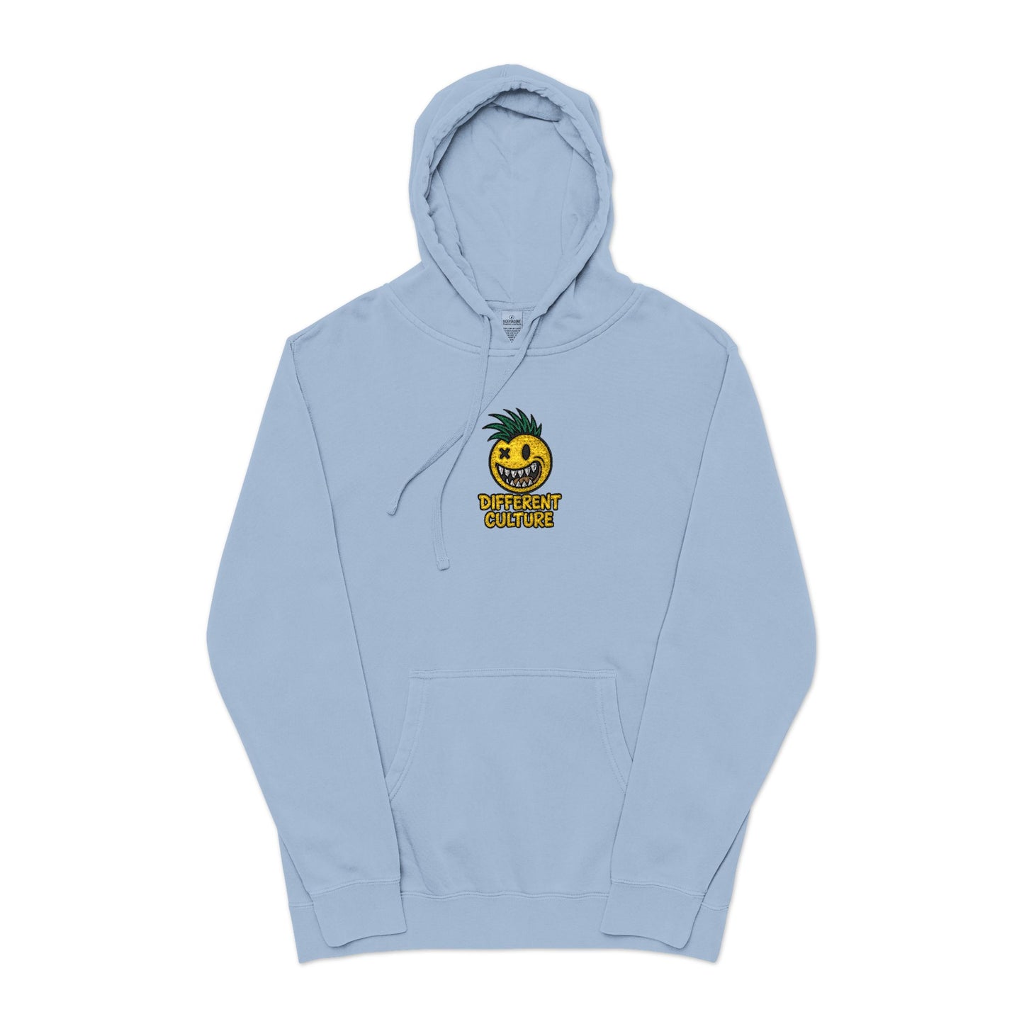 Different Culture - Hoodie - Pina Smiley Embroidered Pigment-Dyed