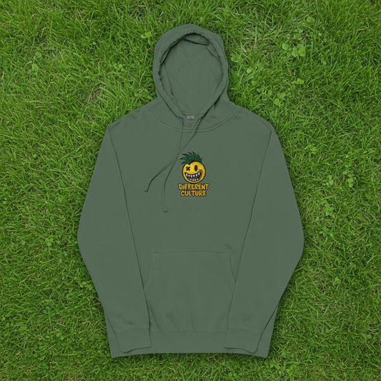 Different Culture - Hoodie - Pina Smiley Embroidered Pigment-Dyed