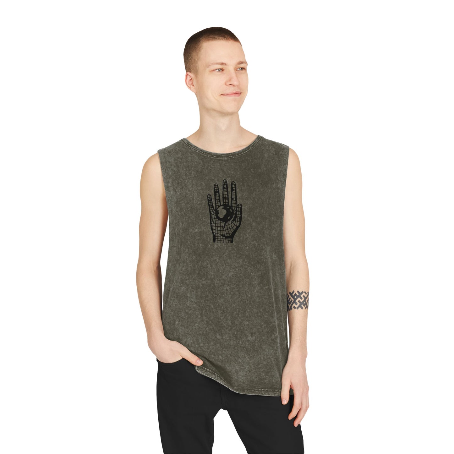 Different Culture - Tank Top - Stonewash Hand World Logo